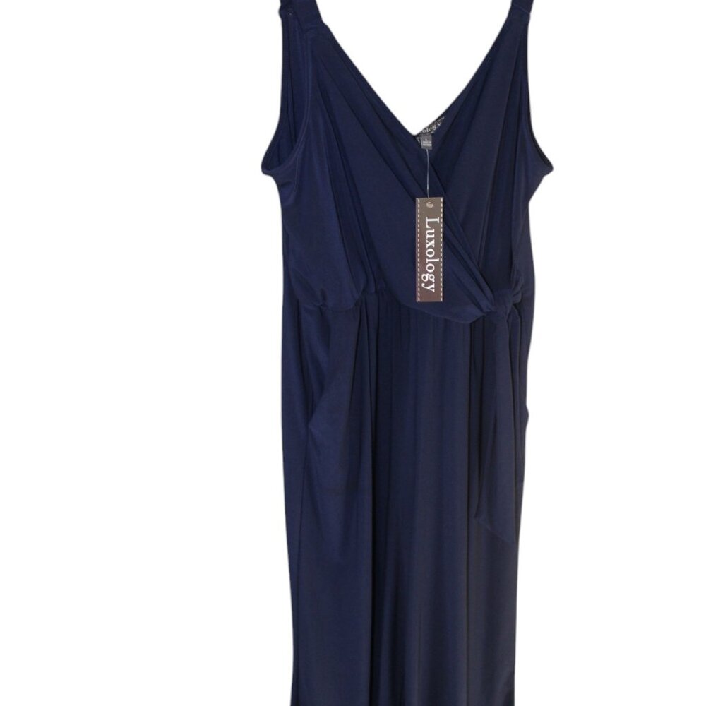 LUXOLOGY Blue Pantsuit Jumper Romper 1 Piece Size L NWT's